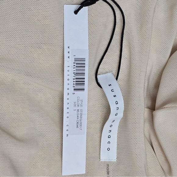 Susana Monaco Cream Sequin Full Zip NWT Women’s Small - Picture 4 of 6